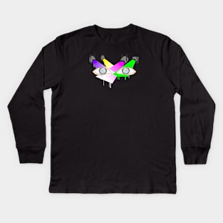 Pigeons Playing Ping Pong Melting Lights Kids Long Sleeve T-Shirt